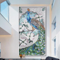 Glass Painting Designs Peacock Pattern Art Mural Mosaic Tile